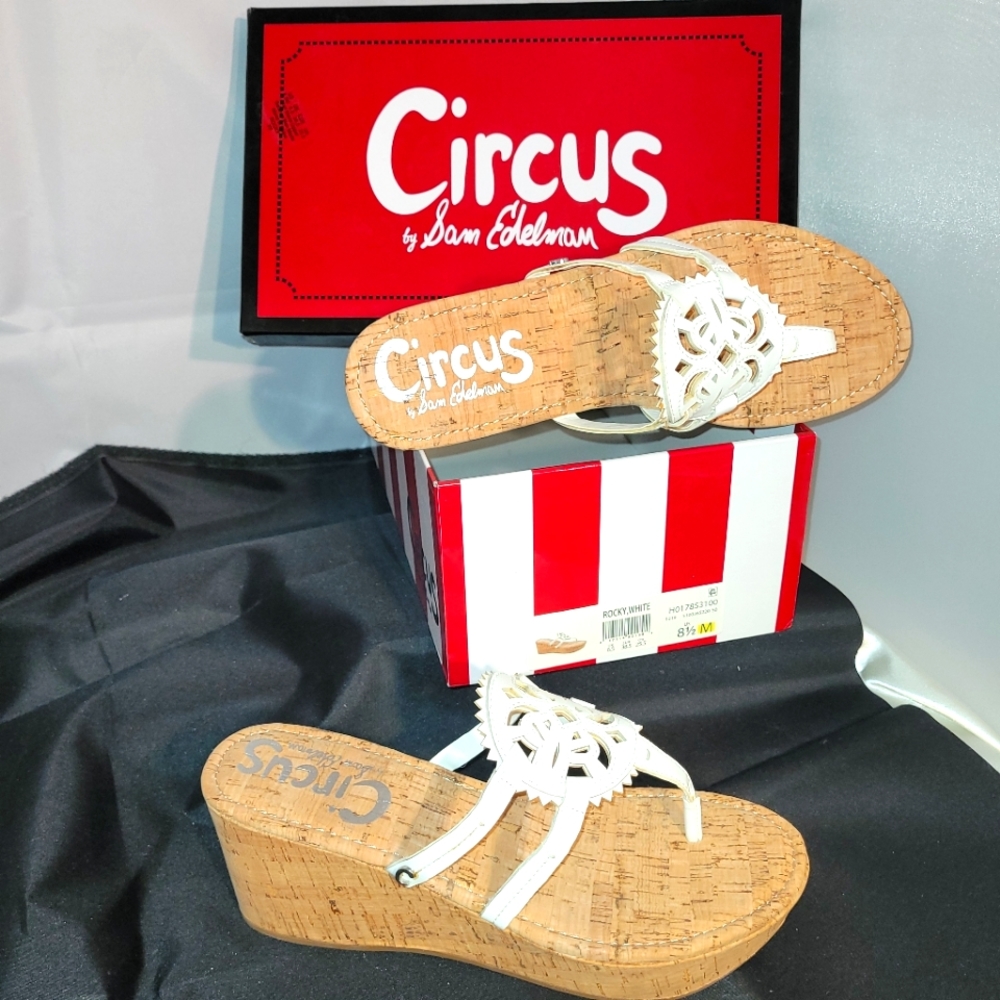 Circus by Sam Edelman 8.5 white platform thong sandals